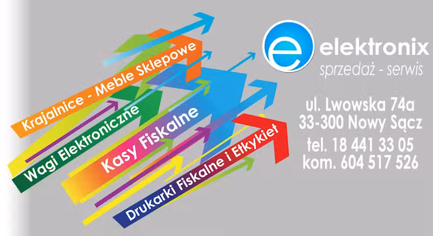 ELEKTRONIX Nowy Sącz &ndash; kasy fiskalne,wagi,drukarki fiskalne i etykiet, krajalnice, czytniki kod&oacute;w,